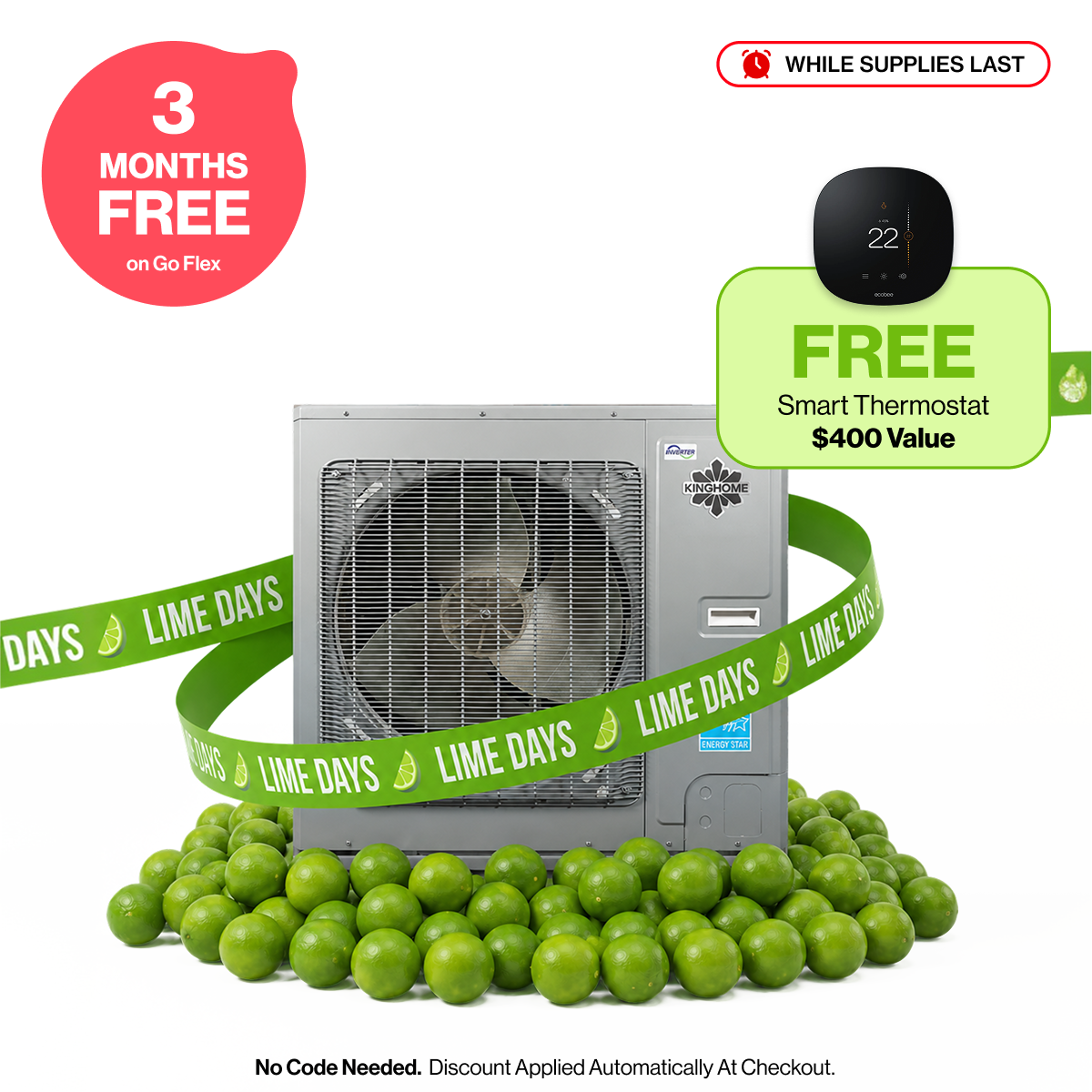 Kinghome 2-3 Ton KU Heat Pump (Includes FREE Smart Thermostat)