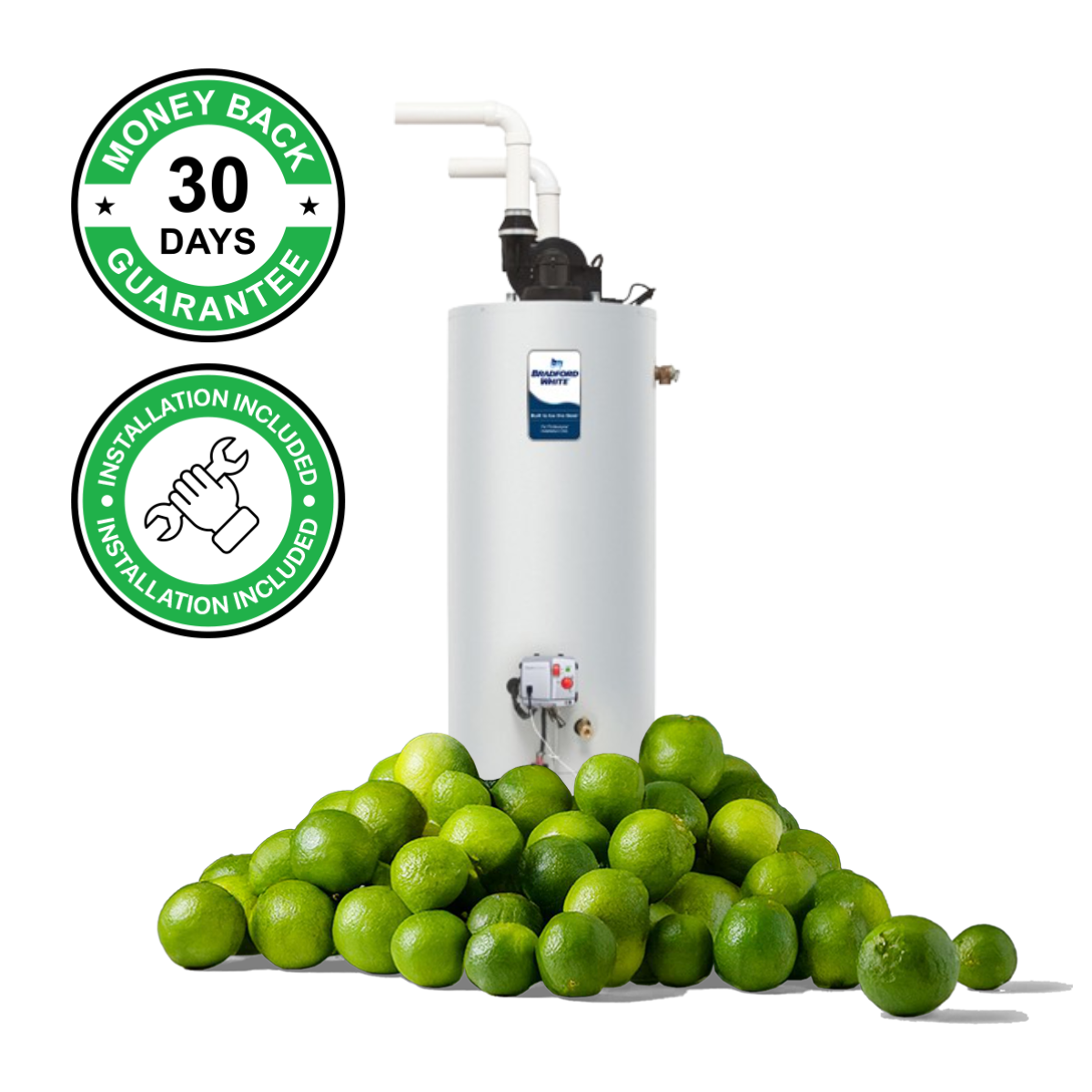 Bradford White 40 Gallon Power Direct Vent Gas Water Heater