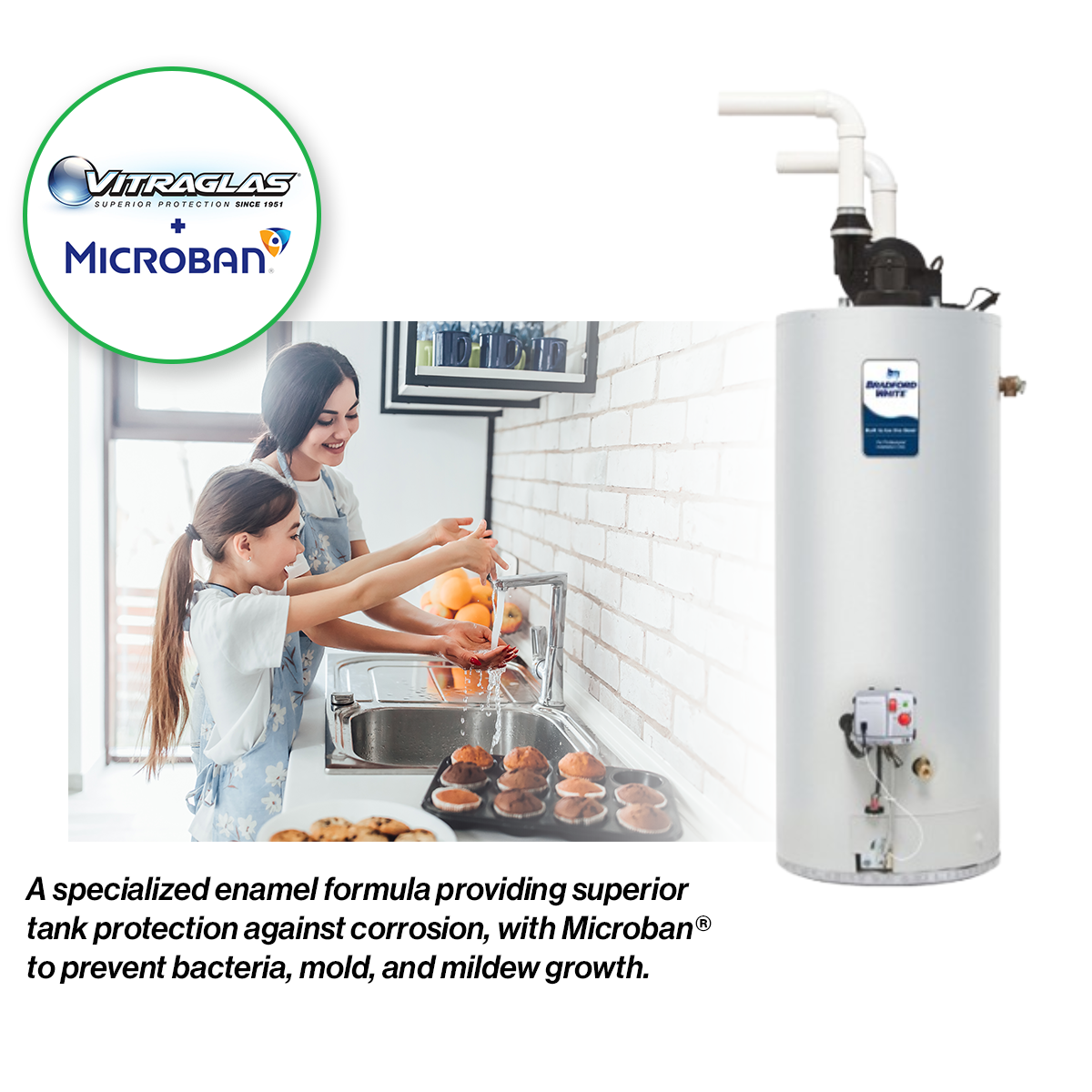 Bradford White 75 Gallon Power Direct Vent Gas Water Heater