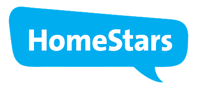 HomeStars logo in a blue speech