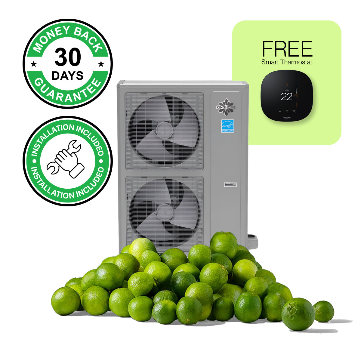 Kinghome 4-5 Ton KU Heat Pump (Includes FREE Smart Thermostat)
