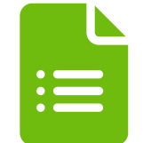 Green icon of a document with a white border on a green background