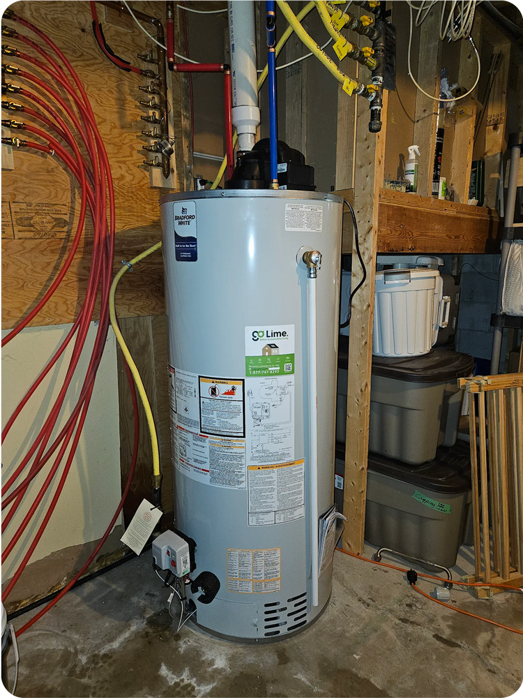 Water heater in a basement 